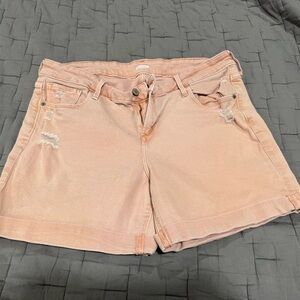 Old Navy peach Distressed Denim Shorts